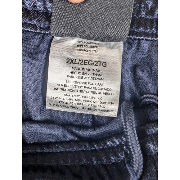 AND1 Shorts Men's Navy Blue Mesh Basketball Pull On Size 2XL Activewear - Picture 6 of 6